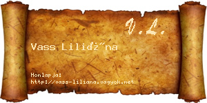 Vass Liliána névjegykártya